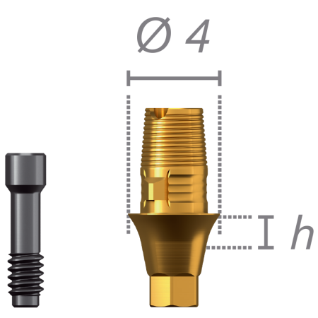 Interface titane anti-rotationnelle + vis (Compatible CEREC) destockage