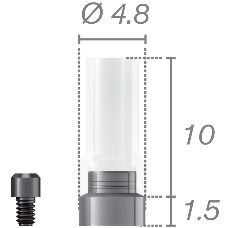 Pilier de surcoulée Chrome-Cobalt + vis pour pilier Tétra destockage