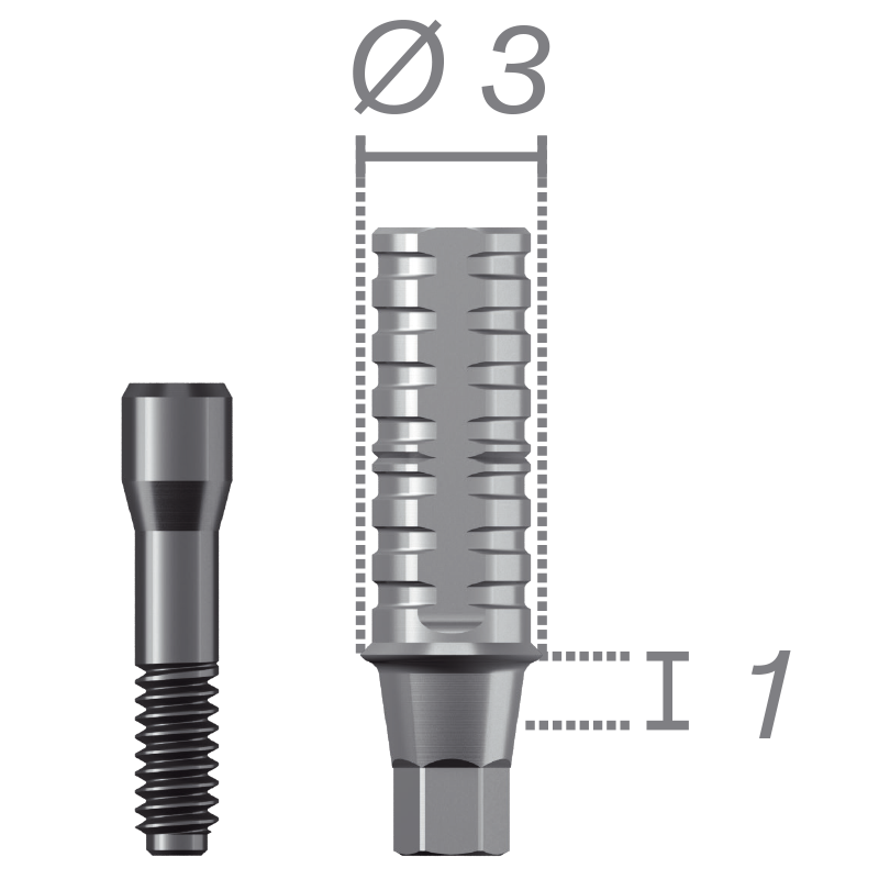 Pilier temporaire anti-rotationnel + vis Pour