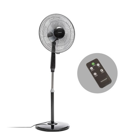 Ventilateur sur Pied avec Télécommande InnovaGoods Airstreem Noir 45 W la colonne vertébrale