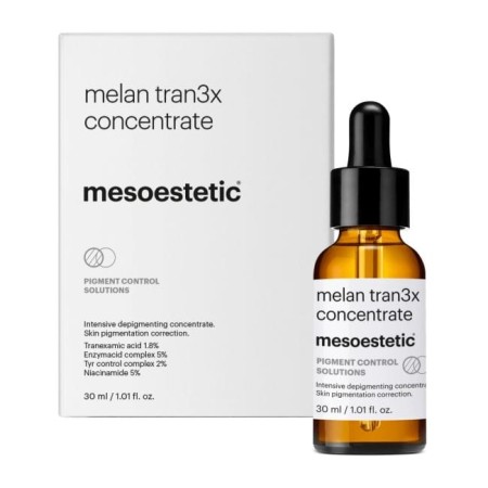 Mesoestetic Melan Tran3x Concentrate 30 ml rembourrage situé sous