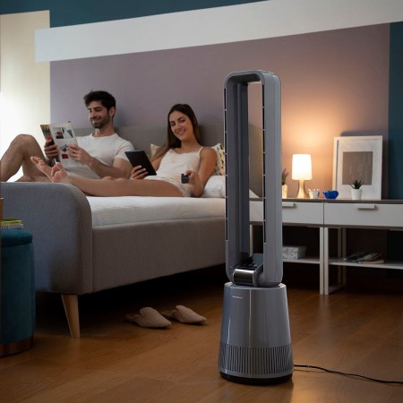 Ventilateur Sans Pales avec Filtre Purificateur et Télécommande InnovaGoods BLOHO Gris (Reconditionné B) À commander